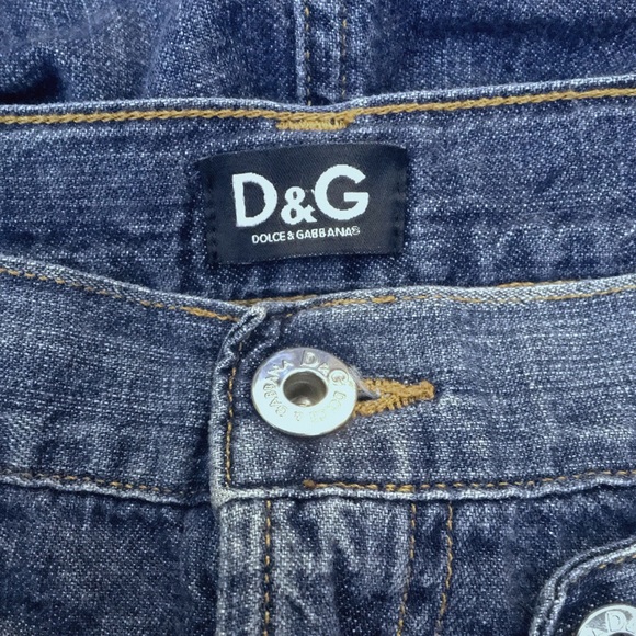 VINTAGE Dolce & Gabbana Knee Length Denim Skirt - Picture 6 of 7